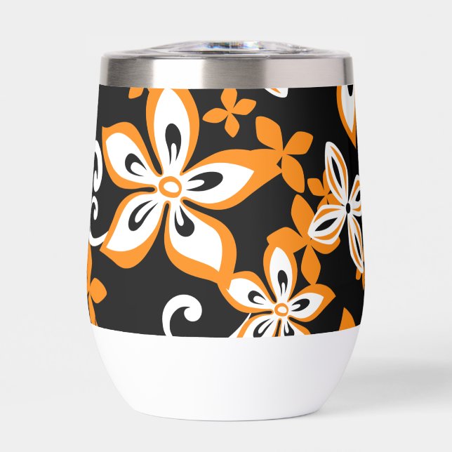 PATRÓN ALOHA HAWAII EN NEGRO/NARANJA (Frente)