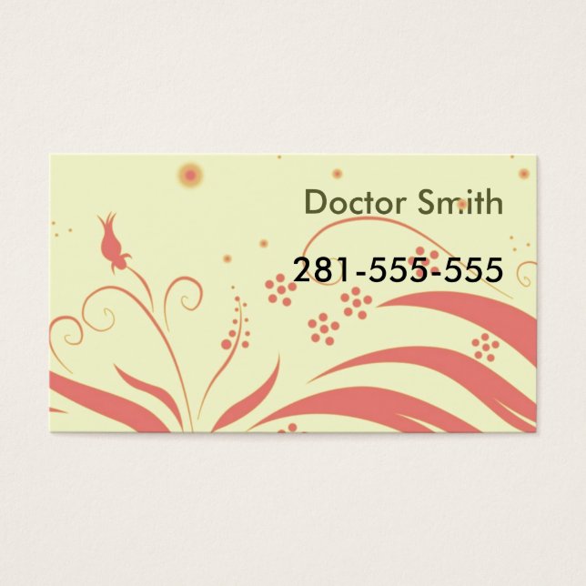 patrón amarillo, Médica Smith, 281-555-555 (Frente)