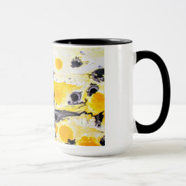 Patrón amarillo y negro taza de café