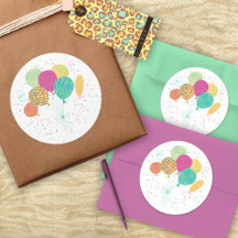 Patrón animal Pegatinas de los globos de cumpleaño