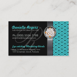 Patrón Aqua Hexagon con logotipo Tarjetas de visit