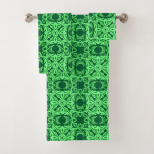 Patrón arabesco ornamentado - Verde Esmeralda  