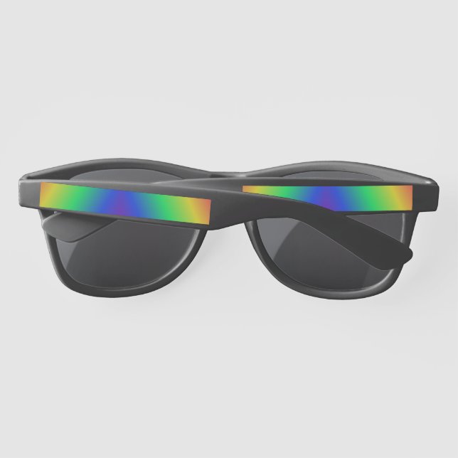 Patrón arcoiris Gafas de sol negras (Reverso)