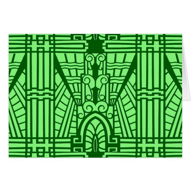 Patrón arquitectónico deco, verde jade claro (Anverso (Horizontal))