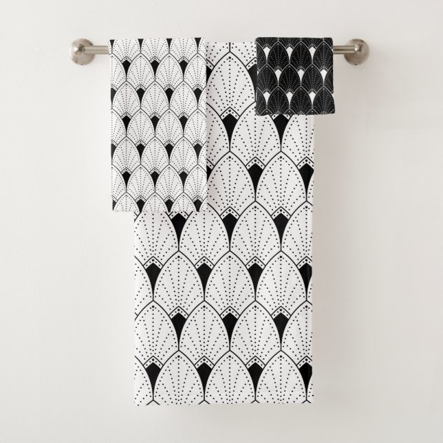 Patrón Art Déco negro y blanco No. 2 (In situ)