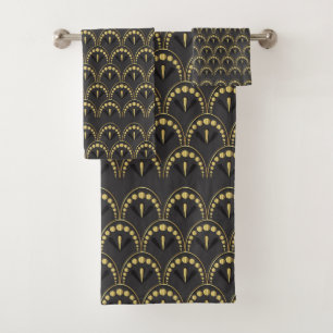 Patrón Art Deco negro y dorado