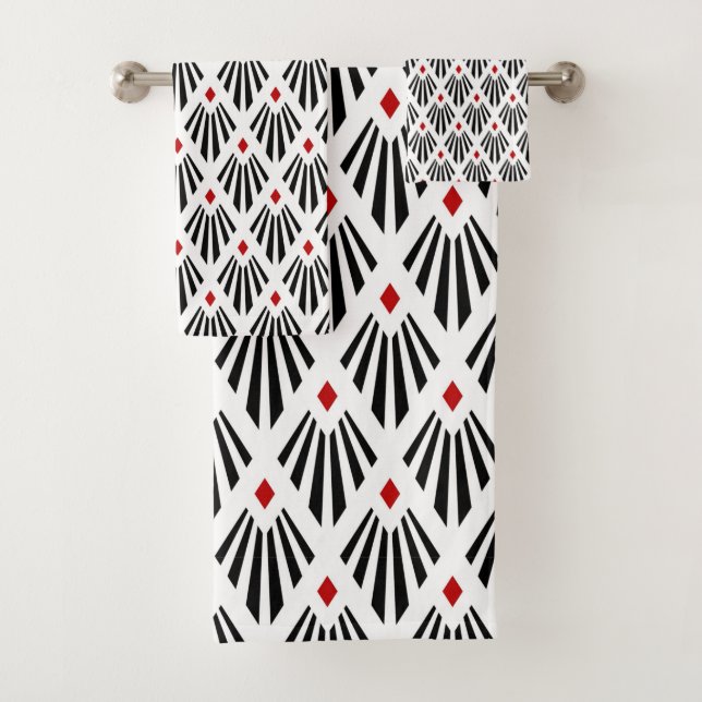 Patrón Art Deco negro y rojo (In situ)