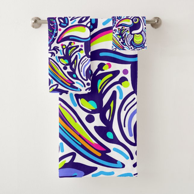 Patrón artístico de las aves azul y blanco (In situ)