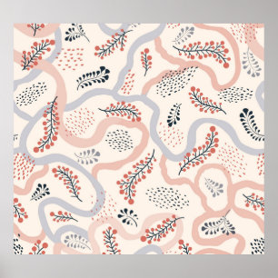 Patrón artístico floral, decoración ornamental de 