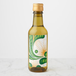 Patrón artístico verde y dorado que representa un