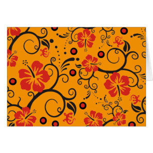 Patrón ARTs - decoración de hibisco naranja