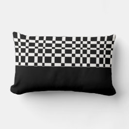 patrón audaz almohada de lanzamiento blanco y negr