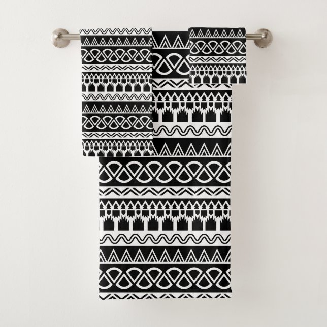 patrón aztec blanco negro (In situ)