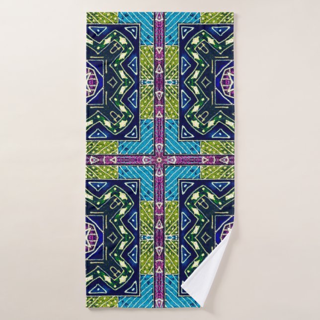 Patrón azteca sin inconvenientes. Ikat Chevron Clo (Toalla de baño)