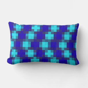 Patrón azul controlado, cojín lumbar