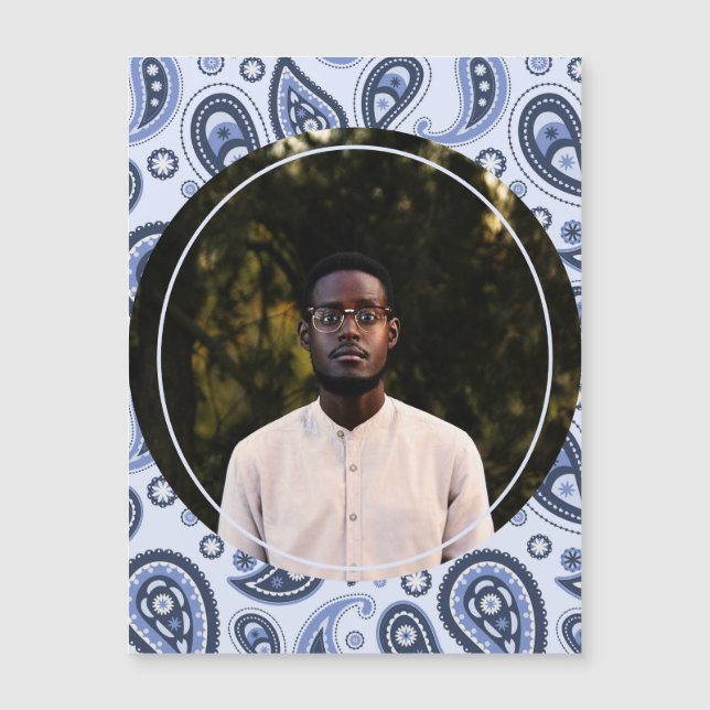 Patrón azul paisley (Anverso)