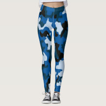 Patrón azul sin fisuras de camuflaje Leggings