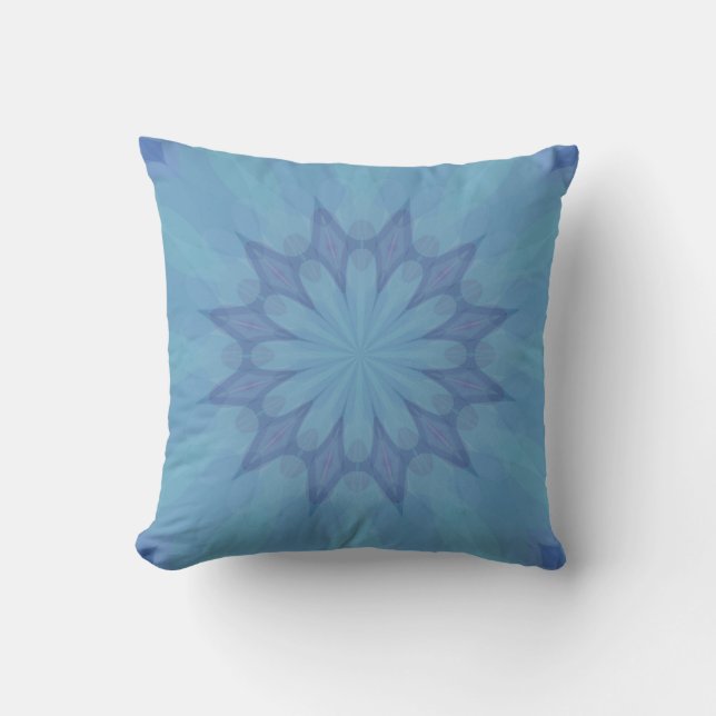 Patrón azul y turquesa 3 almohada (Anverso)