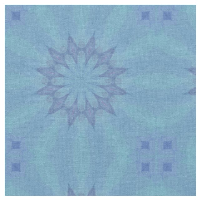 Patrón azul y turquesa 3 Tela (De cerca)