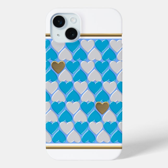 Patrón bávaro azul y blanco. Cas para iPhone funda (Reverso )