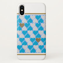 Patrón bávaro azul y blanco. Cas para iPhone funda