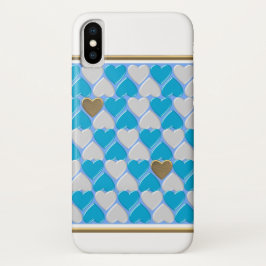 Patrón bávaro azul y blanco. Cas para iPhone funda