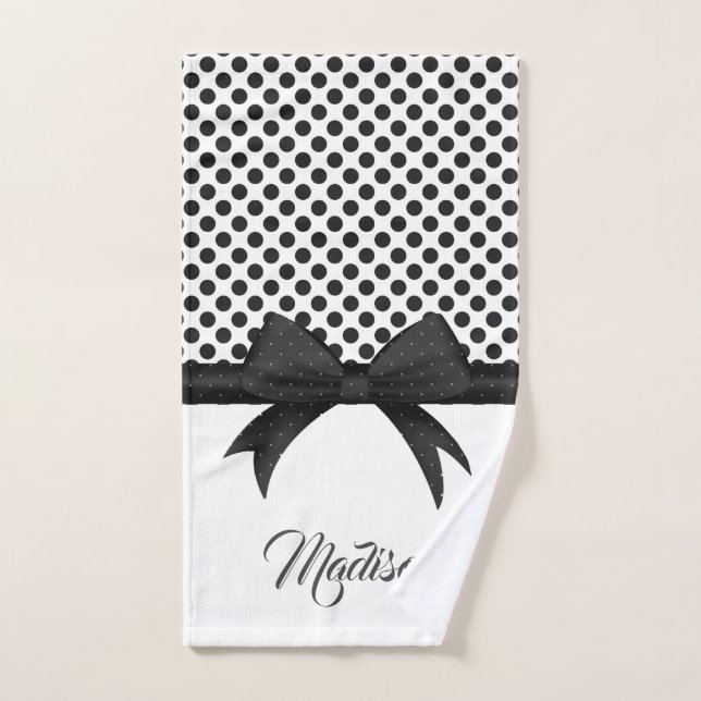Patrón Black Bow and Dots (Toalla de mano)