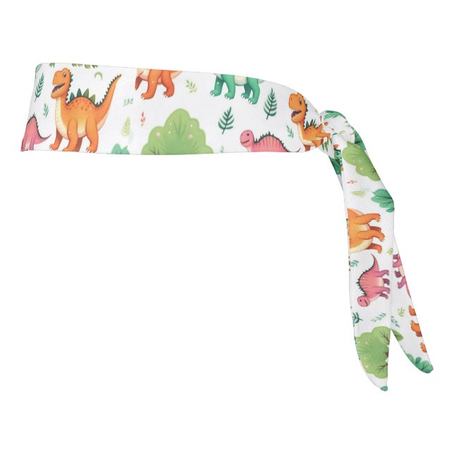 Patrón blanco de dinosaurios y árboles (Girar 90)