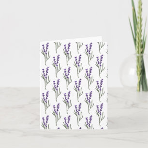 Patrón blanco de la tarjeta de saludo de lavanda
