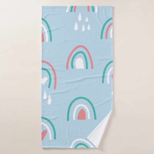 Patrón bohemio sin fisuras con arco iris  (Toalla de baño)