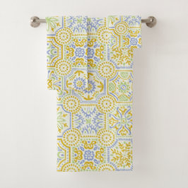 Patrón boho de azulejo mediterráneo acuarela