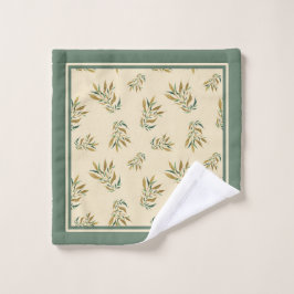 Patrón botánico con pelucas doradas y verdes