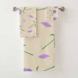 Patrón botánico de Boho floral beige morado Rosa