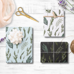 Patrón botánico de hojas verdes