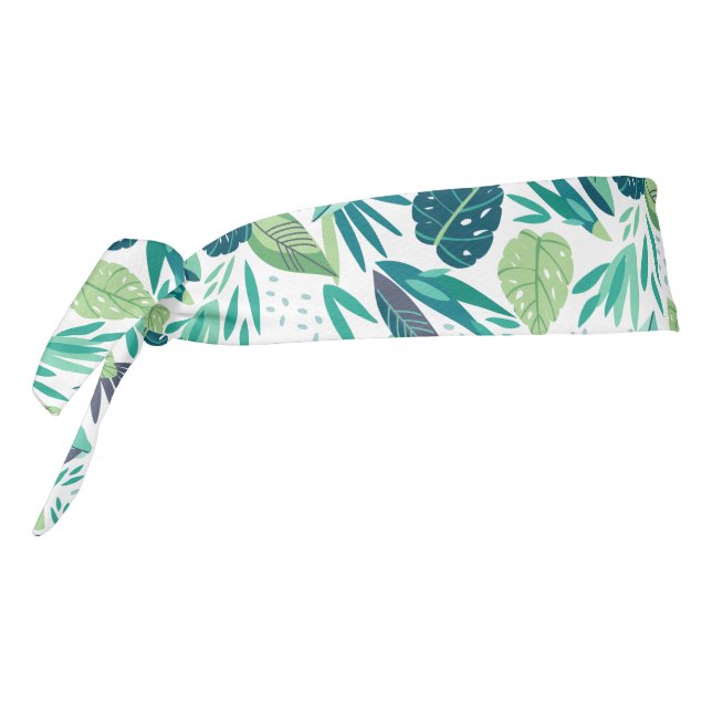 Patrón botánico de hojas verdes y blancas (Girar 270)