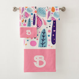 Patrón botánico de Pastel BOHO Nombre monogramado