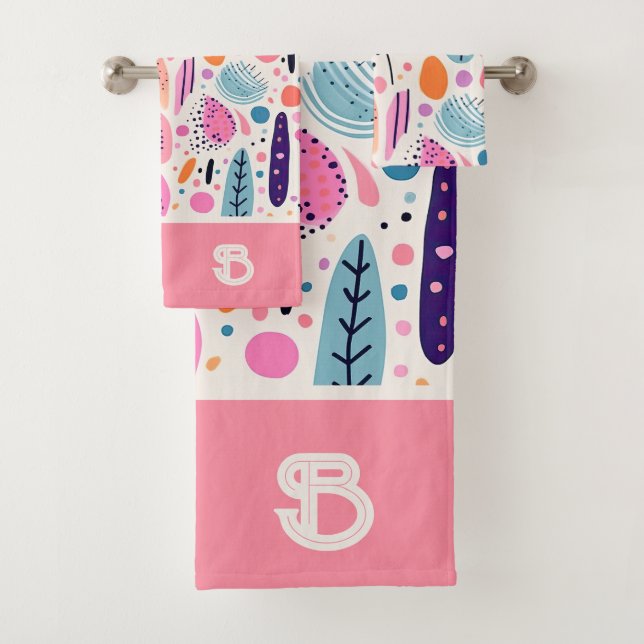 Patrón botánico de Pastel BOHO Nombre monogramado (In situ)
