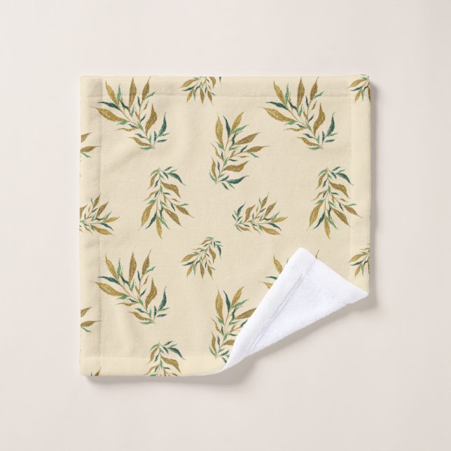 Patrón botánico estético con hojas (Toallita)