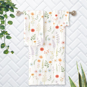 Patrón Botánico Floral de Flores Silvestres Acuare