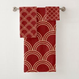 Patrón chino tradicional rojo y dorado