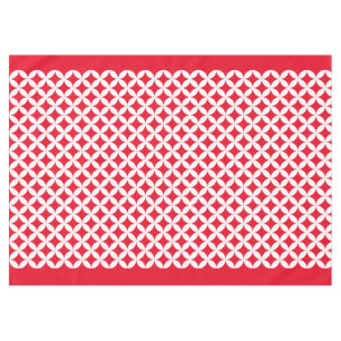 Patrón circular manteles blancos y rojos