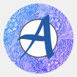 patrón clásico de pegatinas redondos William Morri