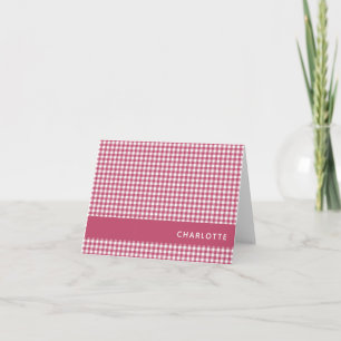Patrón clásico rojo de plancha de Gingham personal