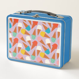 Patrón Colorido de Cono de Helado Dibujado a Mano