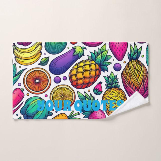 Patrón Colorido de Frutas y Verduras  (Toalla de mano)