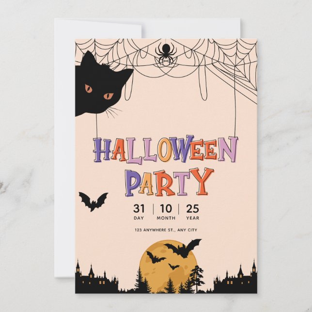 Patrón colorido Feliz invitación a la fiesta de Ha (Anverso)