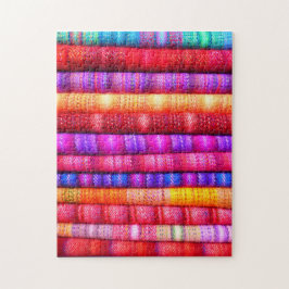 Patrón colorido Rompecabezas Tejidos Tradicionales