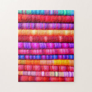 Patrón colorido Rompecabezas Tejidos Tradicionales
