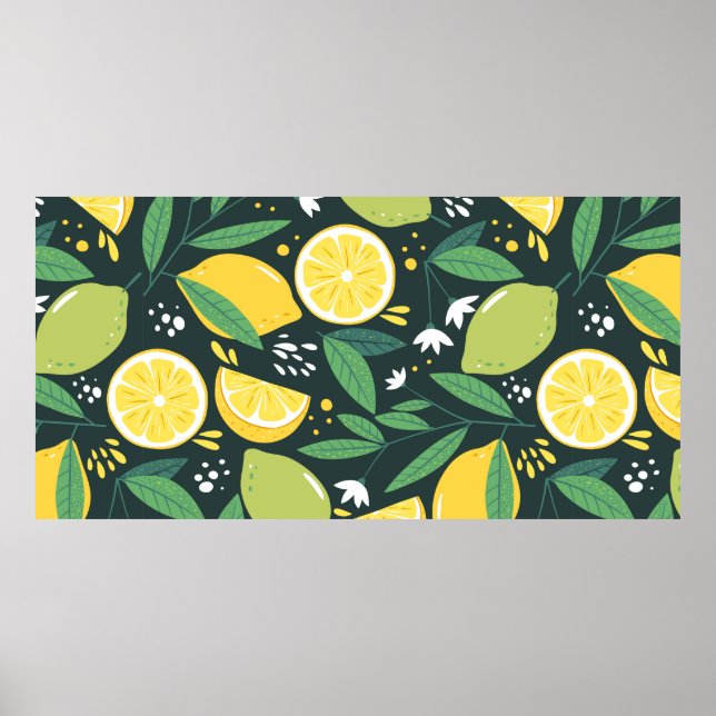 Patrón continuo con limones. Impresión de arte abs (Frente)