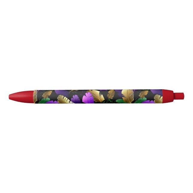 Patrón continuo con plumas de Mardi Gras (Anverso)